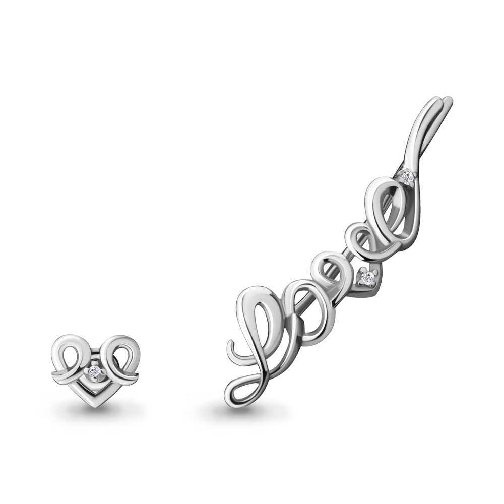 45499А Серьги из Серебра с фианитами