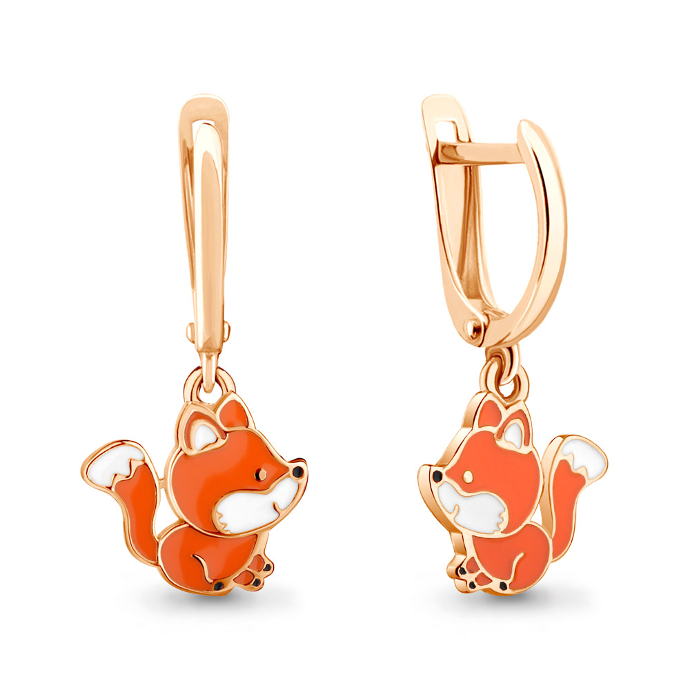 34069 Серьги из Золота с эмалью из коллекции "Happy"