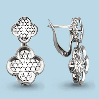 41674А Серьги из Серебра с фианитами