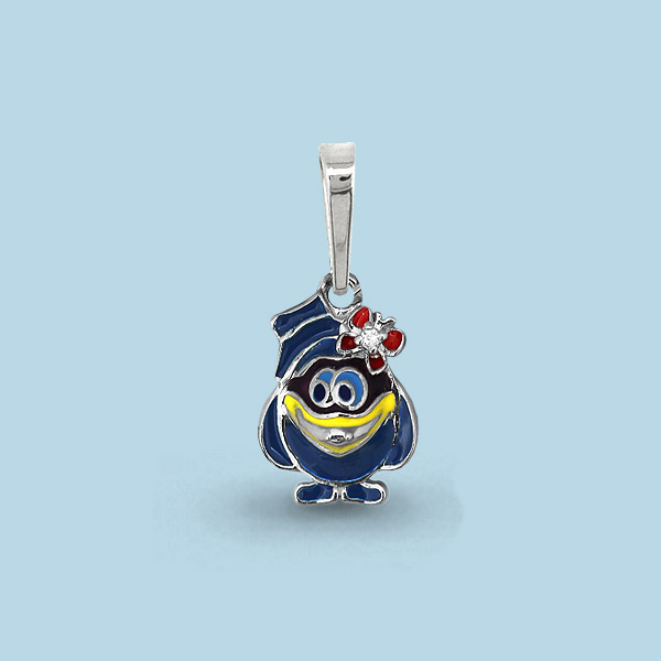 22952А Подвеска из Серебра с фианитом, эмалью из коллекции "Happy"