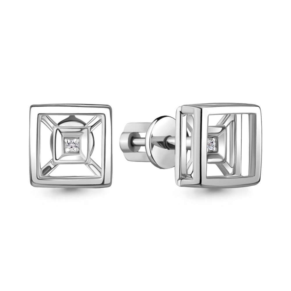 040168 Серьги из Серебра с бриллиантами
