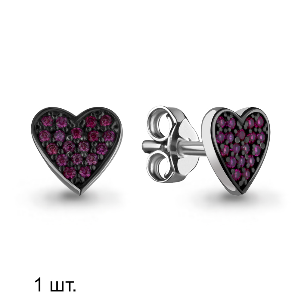 46780В Серьга из Серебра с корундами иск.
