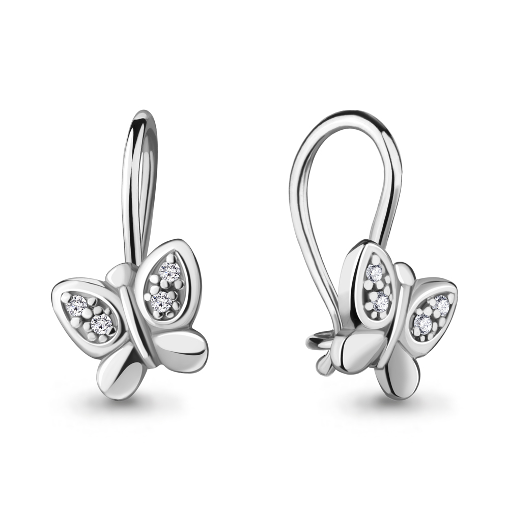 45049А Серьги из Серебра с фианитами из коллекции "Happy"