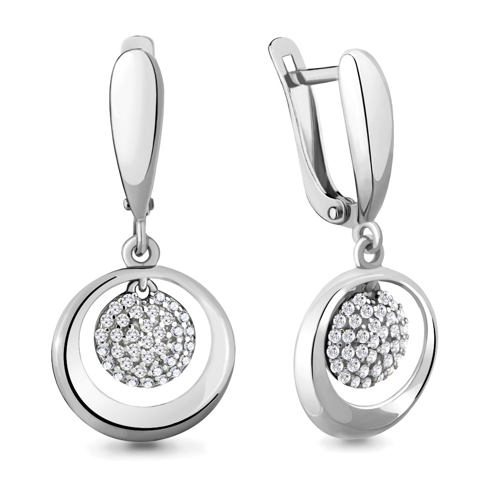 41308А Серьги из Серебра с фианитами