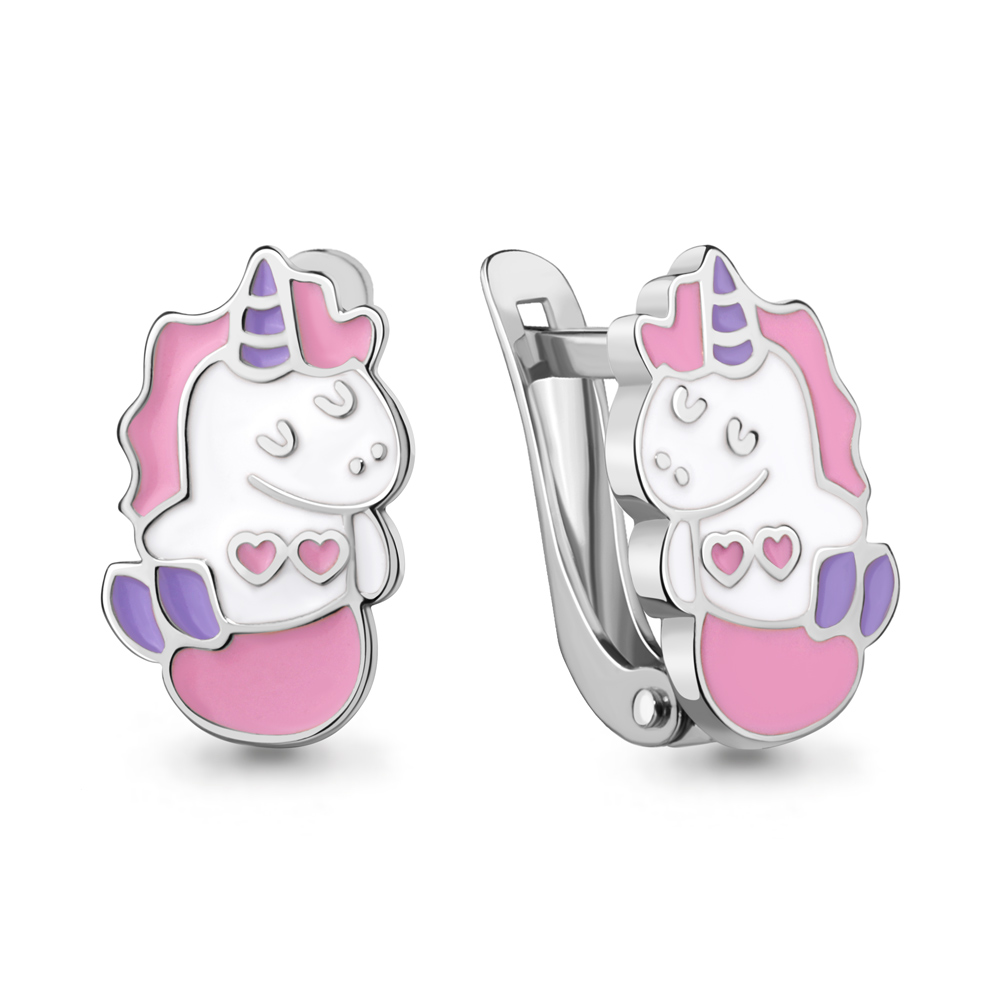 34260 Серьги из Серебра с эмалью из коллекции "Happy"