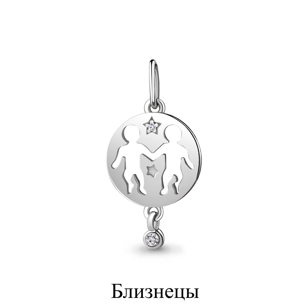 23192А Подвеска из Серебра с фианитами из коллекции "Гороскоп"