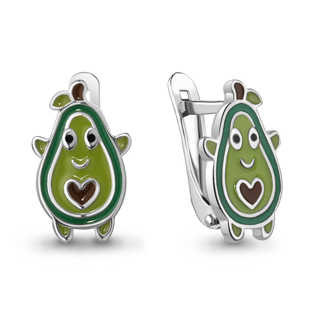 34266 Серьги из Серебра с эмалью из коллекции "Happy"
