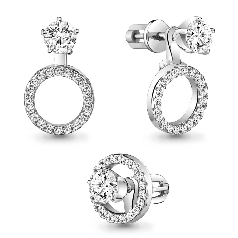 46016А Серьги из Серебра с фианитами