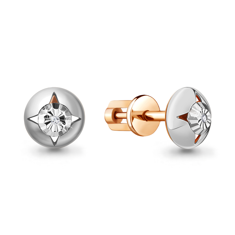 942755к Серьги из Золота с бриллиантами из коллекции "Shine Line"