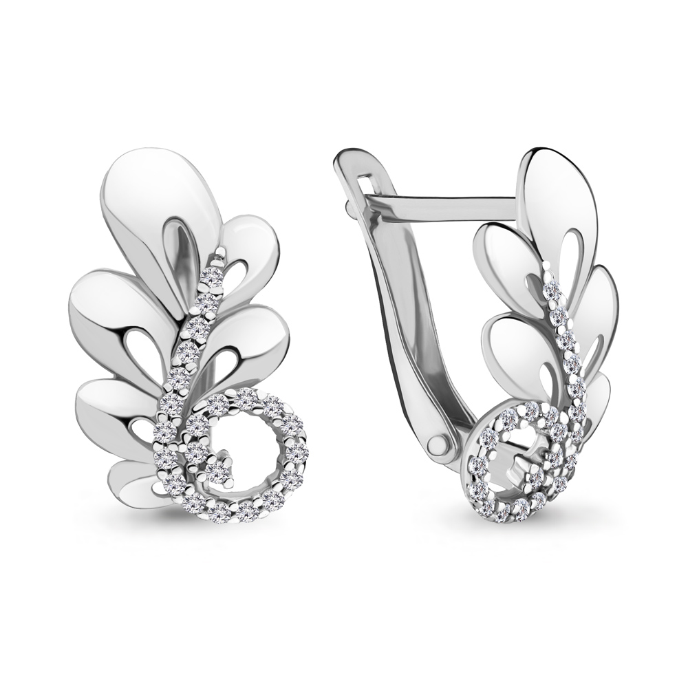 41541А Серьги из Серебра с фианитами