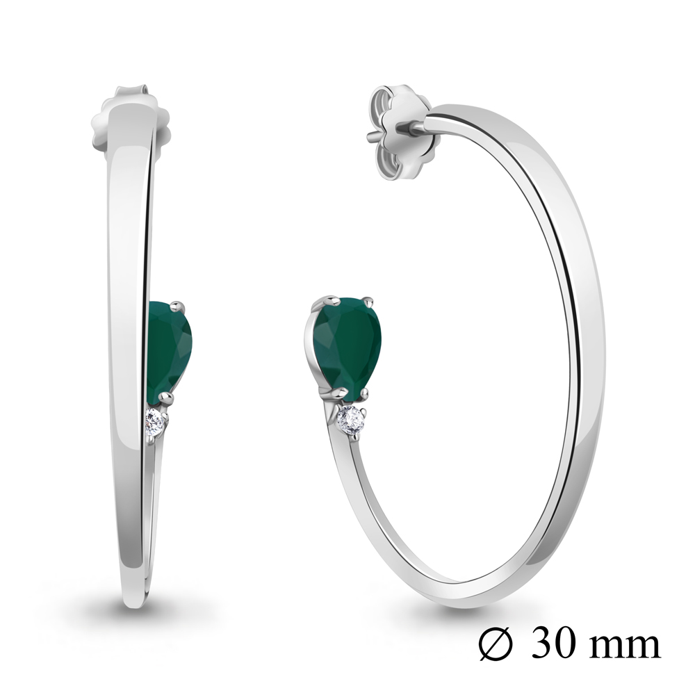 4718209А Серьги из Серебра с агатами, фианитами