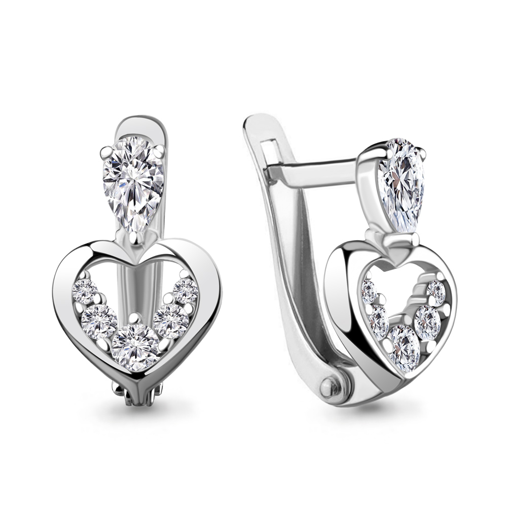 48735А Серьги из Серебра с фианитами из коллекции "Happy"