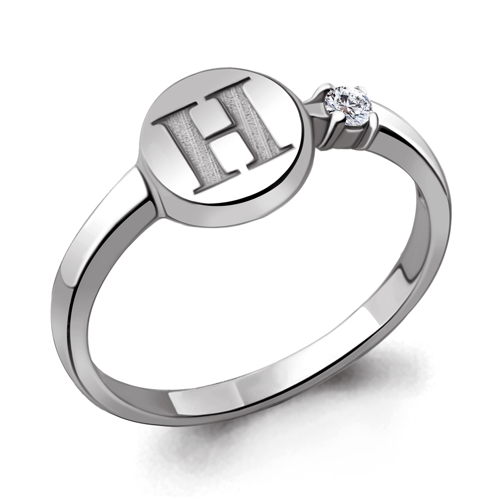 68776А Кольцо из Серебра с фианитом из коллекции "Book"