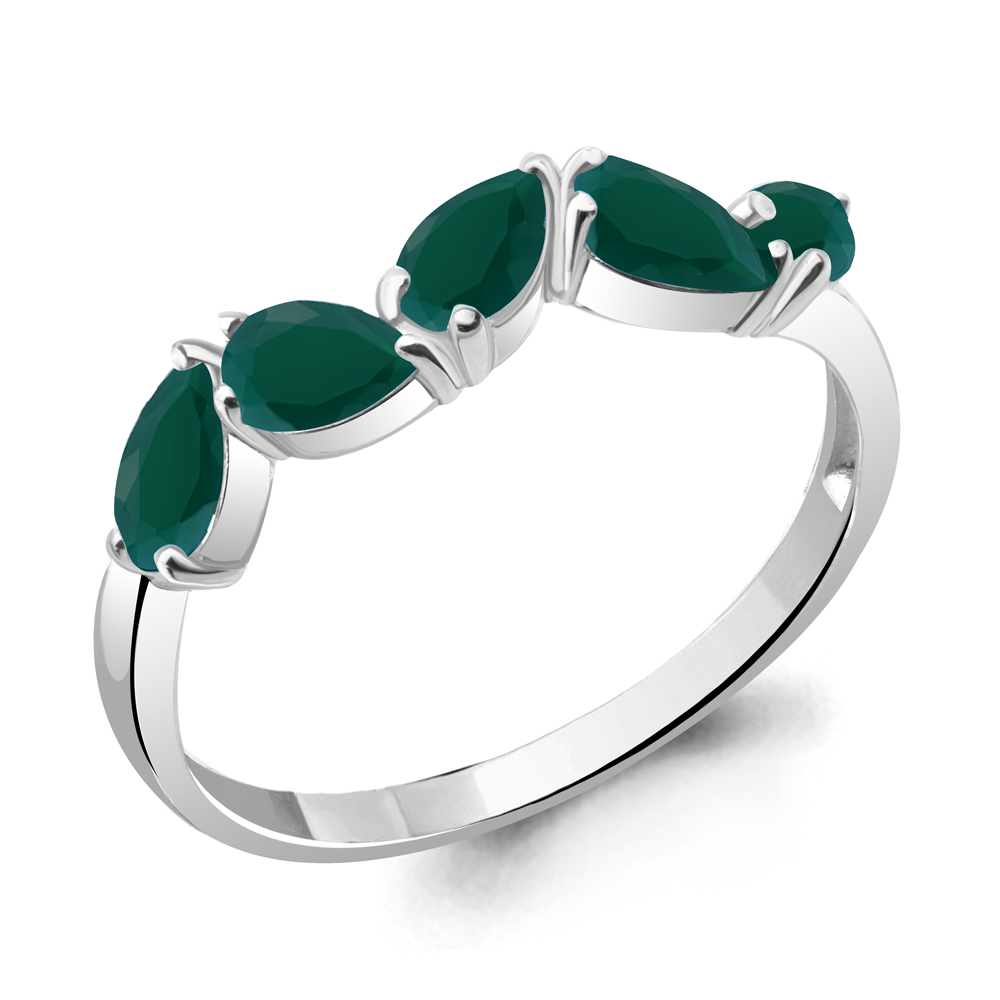 6945709 Кольцо из Серебра с агатами