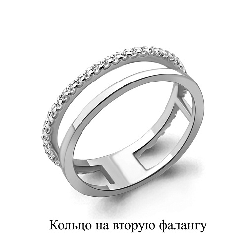 67510А Кольцо из Серебра с фианитами из коллекции "Foxy"
