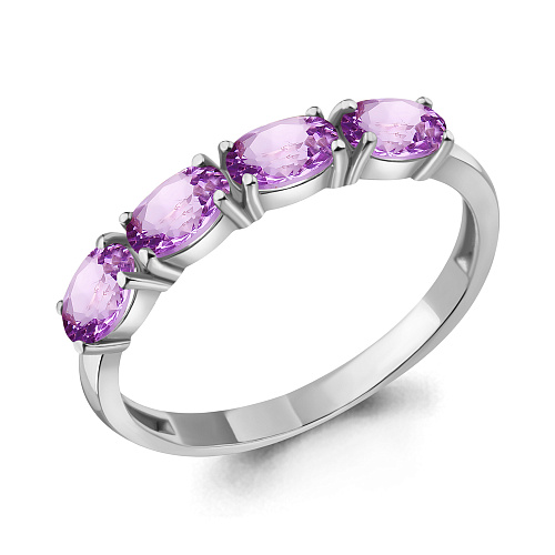 6933104 Кольцо из Серебра с аметистами