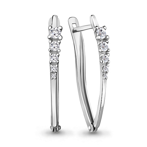 45579А Серьги из Серебра с фианитами из коллекции "Lady Style"