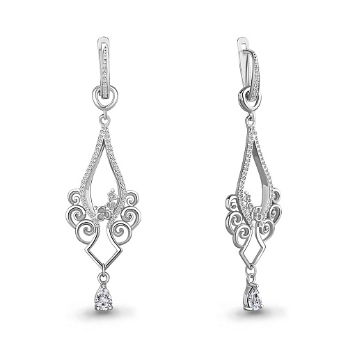 44522А Серьги из Серебра с фианитами
