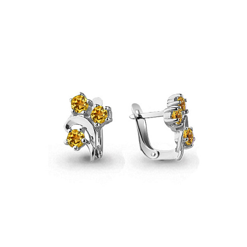 4476206 Серьги из Серебра с цитринами