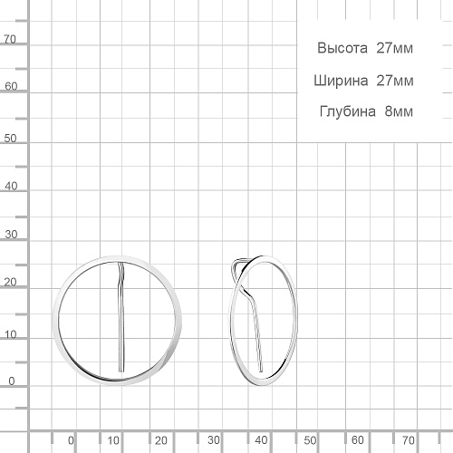 36054 Серьги из Серебра из коллекции "Geometry"