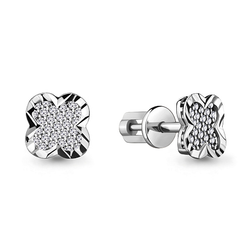 41651А Серьги из Серебра с фианитами
