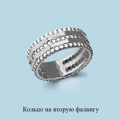 67507А Кольцо из Серебра с фианитами из коллекции "Foxy"