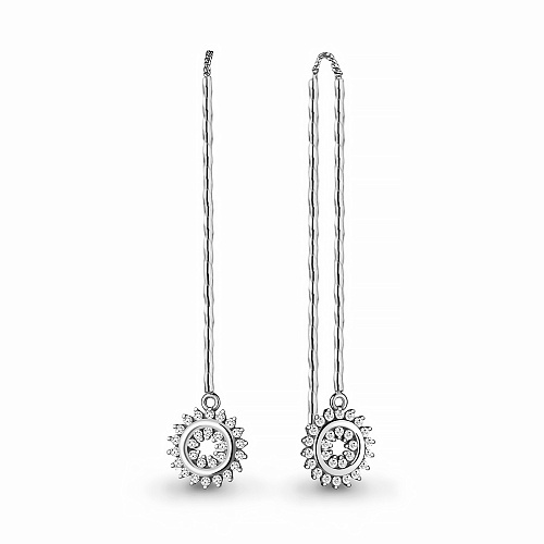 48625А Серьги из Серебра с фианитами