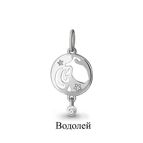 23200А Подвеска из Серебра с фианитами из коллекции "Гороскоп"