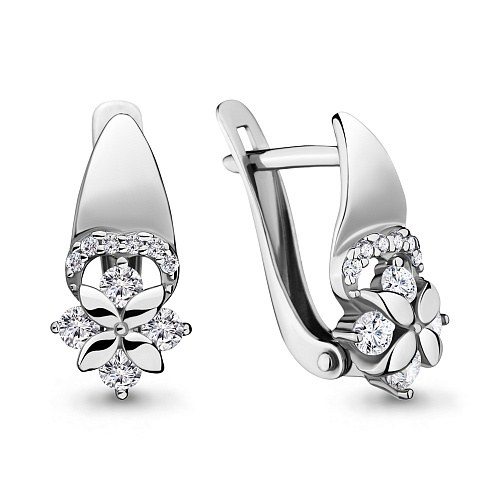 46639А Серьги из Серебра с фианитами