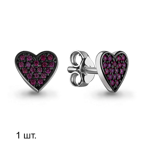 46780В Серьга из Серебра с корундами иск.