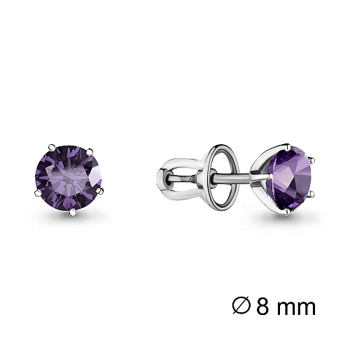 4404004 Серьги из Серебра с аметистами