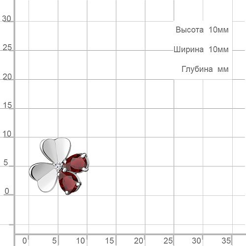 2530503А Подвеска из Серебра с гранатами, фианитом