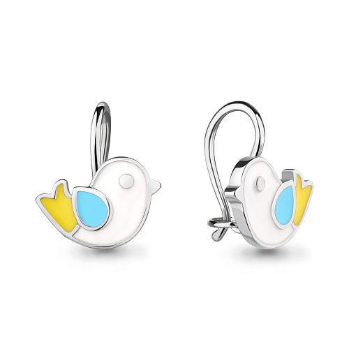 34018 Серьги из Серебра с эмалью из коллекции "Happy"
