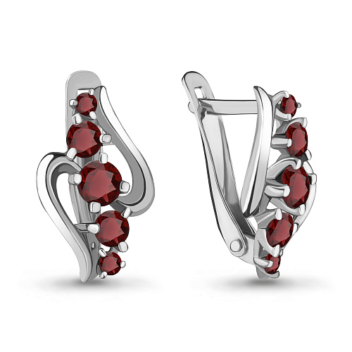 4401703 Серьги из Серебра с гранатами